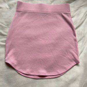 Pink ribed body-con skirt